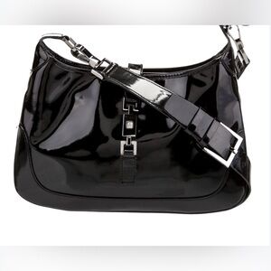 Gucci Vintage Patent Leather Jackie Crossbody Bag. EUC